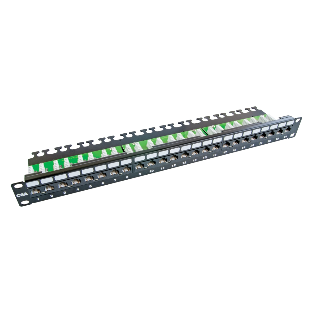 24 Port UTP Kategori 6A Patch Panel 1U