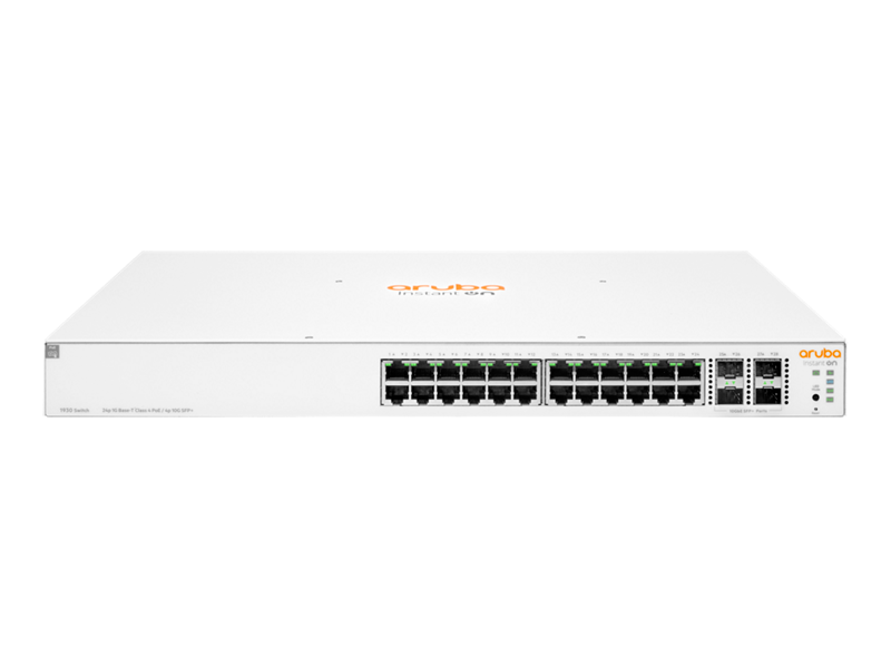 HPE Aruba Instant On JL684A 1930-24G Yönetilebilir 24 port 10/100/1000 370W (24 Port POE) (4 SFP 1/10GbE)